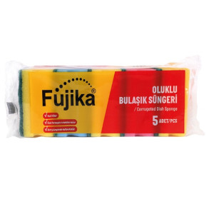 FUJİKA BULAŞIK SÜNGERİ OLUKLU 5 Lİ