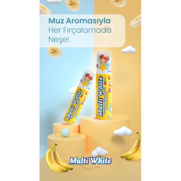 MULTİ WHİTE DİŞ MACUNU ÇOCUK 50 ML MUZLU AROM.