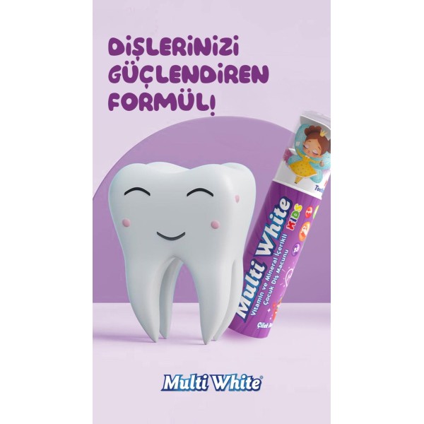 MULTİ WHİTE DİŞ MACUNU ÇOCUK 50 ML ÇİLEK AROM.